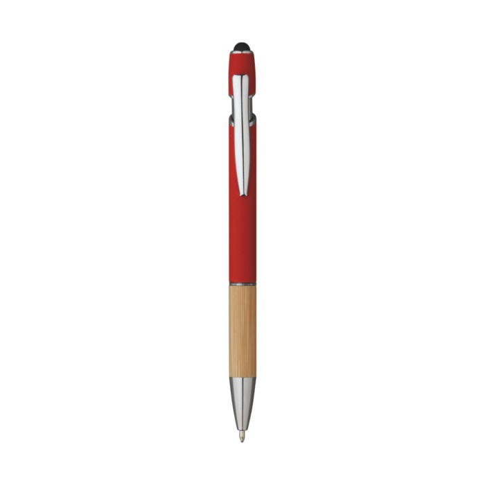 Penna Sfera Soft Touch In Alluminio E Bamboo con Stampa Personalizzata