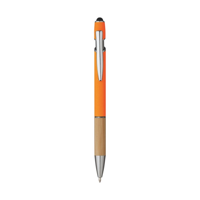 Penna Sfera Soft Touch In Alluminio E Bamboo con Stampa Personalizzata