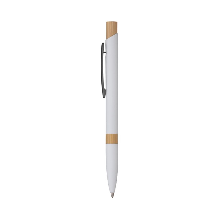 Penna Sfera Soft Touch In Alluminio E Bamboo con Stampa Personalizzata