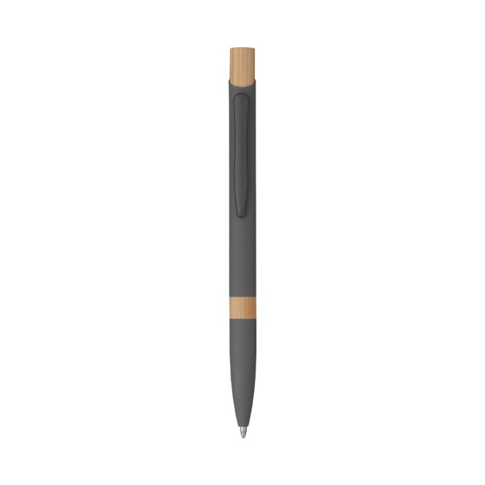 Penna Sfera Soft Touch In Alluminio E Bamboo con Stampa Personalizzata