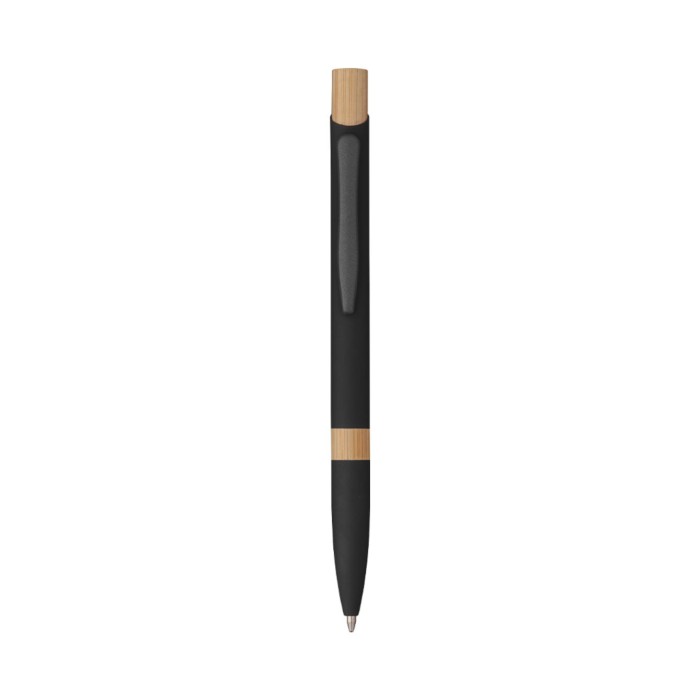 Penna Sfera Soft Touch In Alluminio E Bamboo con Stampa Personalizzata