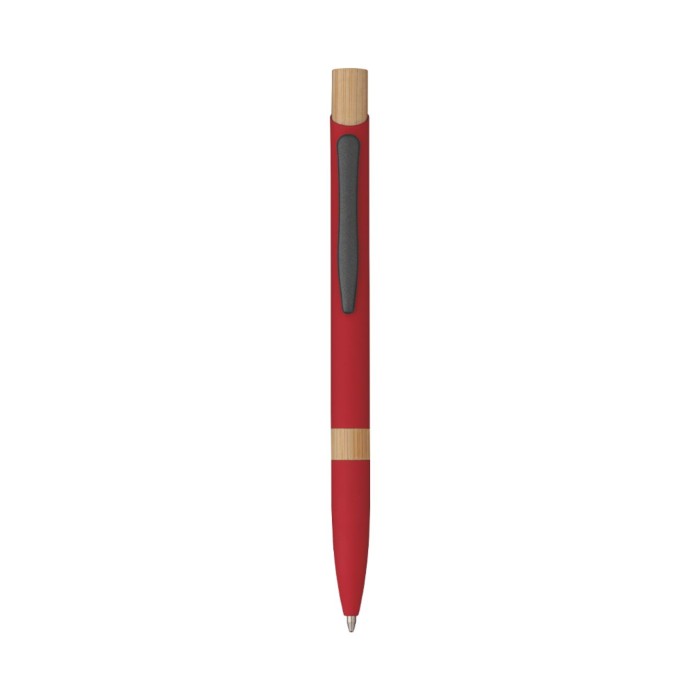 Penna Sfera Soft Touch In Alluminio E Bamboo con Stampa Personalizzata