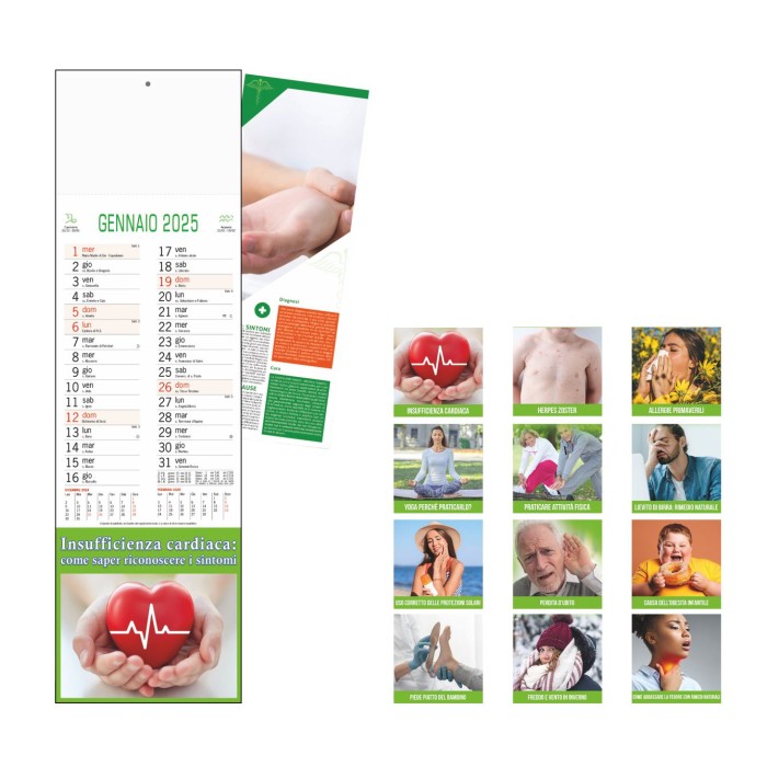 Calendario Da Parete 2025 "Consigli Del Farmacista " Con Testata Cartonata Personalizzata
