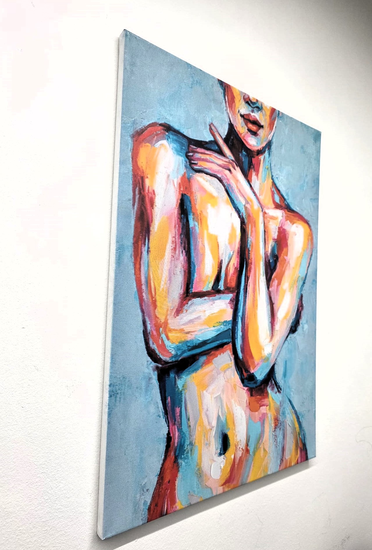 Quadro Figura Femminile Espressionista Stampa su Tela Arte Moderna 50x70 cm