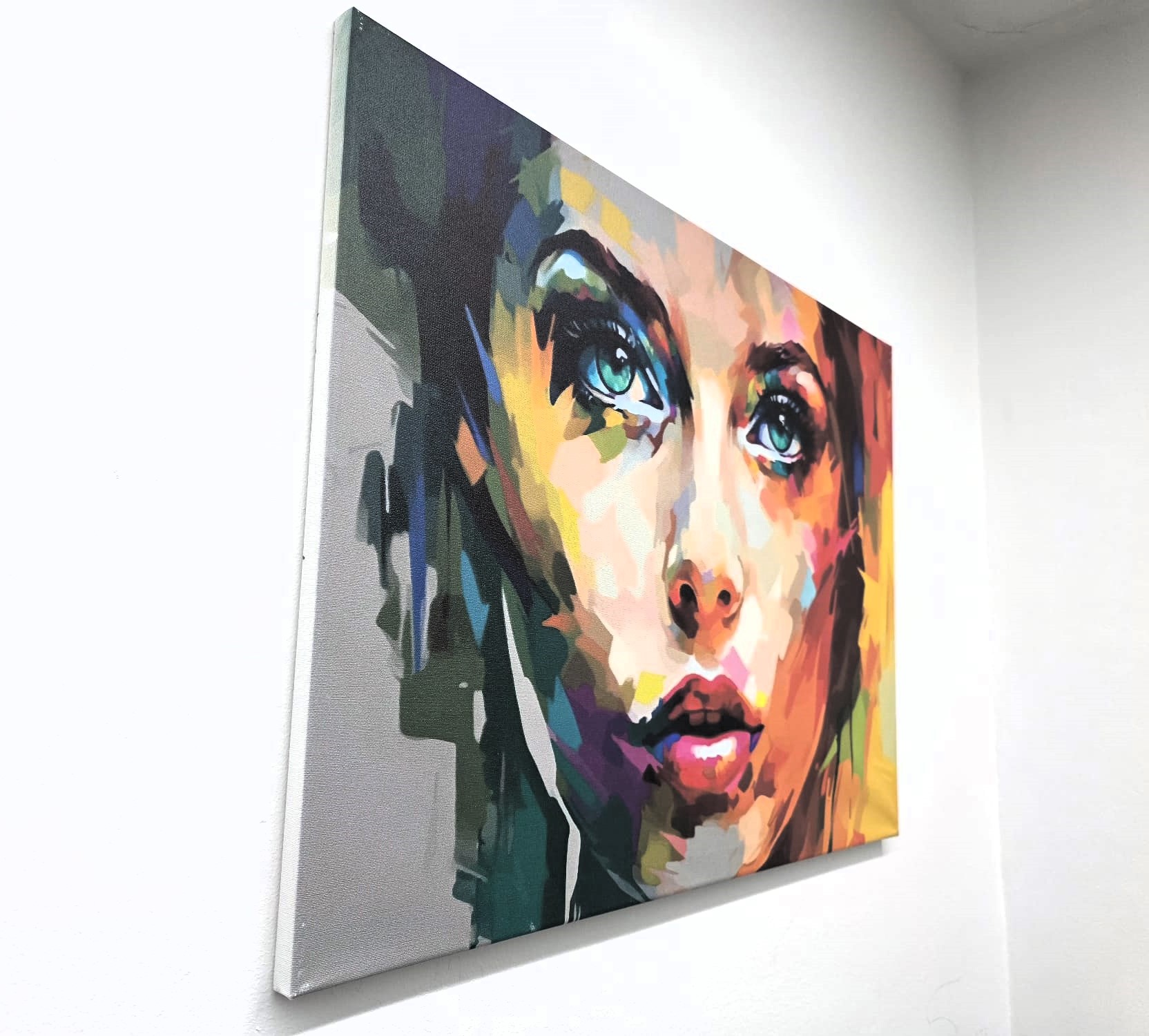 Quadro Ritratto Femminile Pop Art Stampa su Tela Arte Contemporanea 50x70 cm