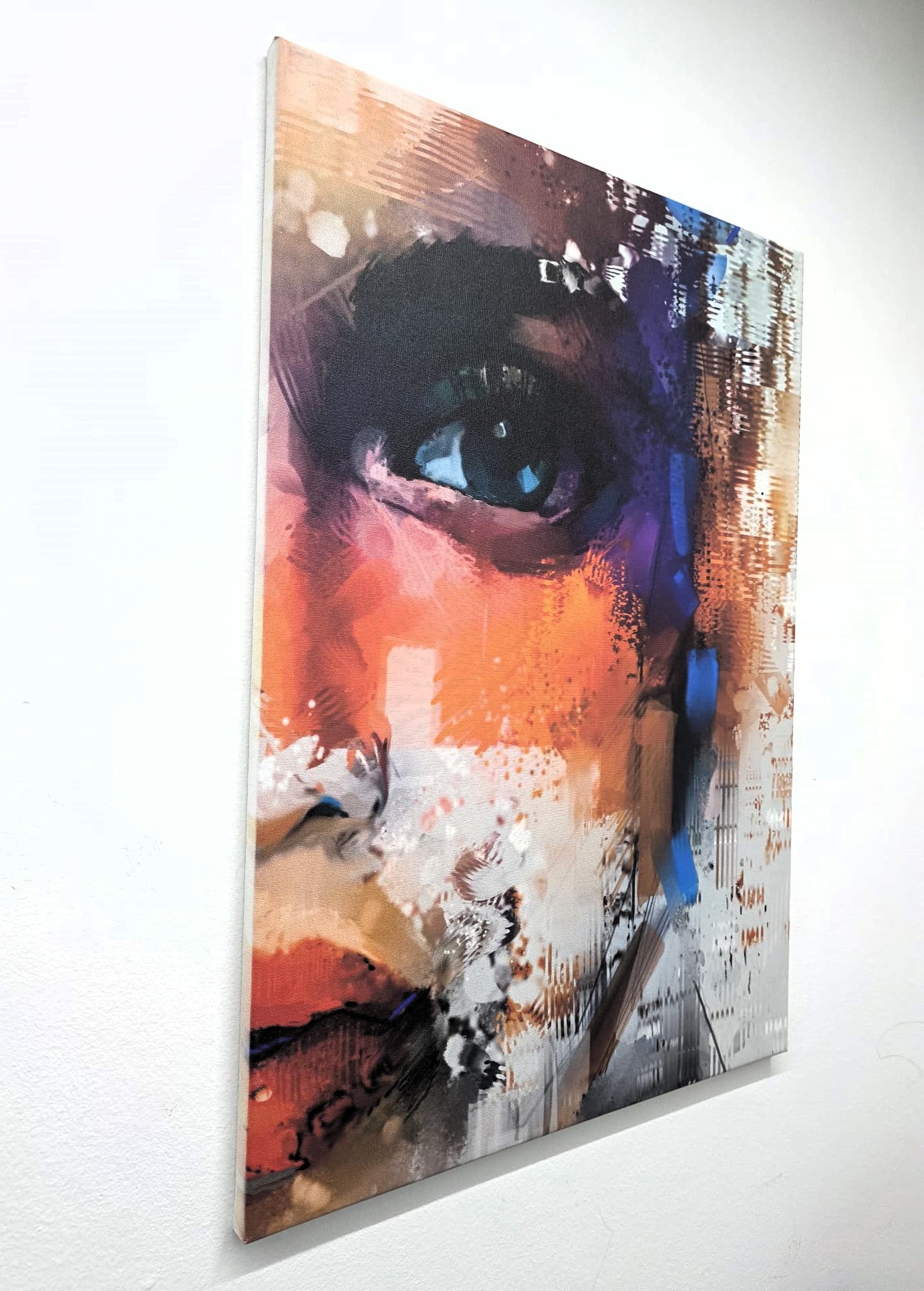 Quadro Occhio Astratto Mixed Media Stampa su Tela Arte Contemporanea 50x70 cm