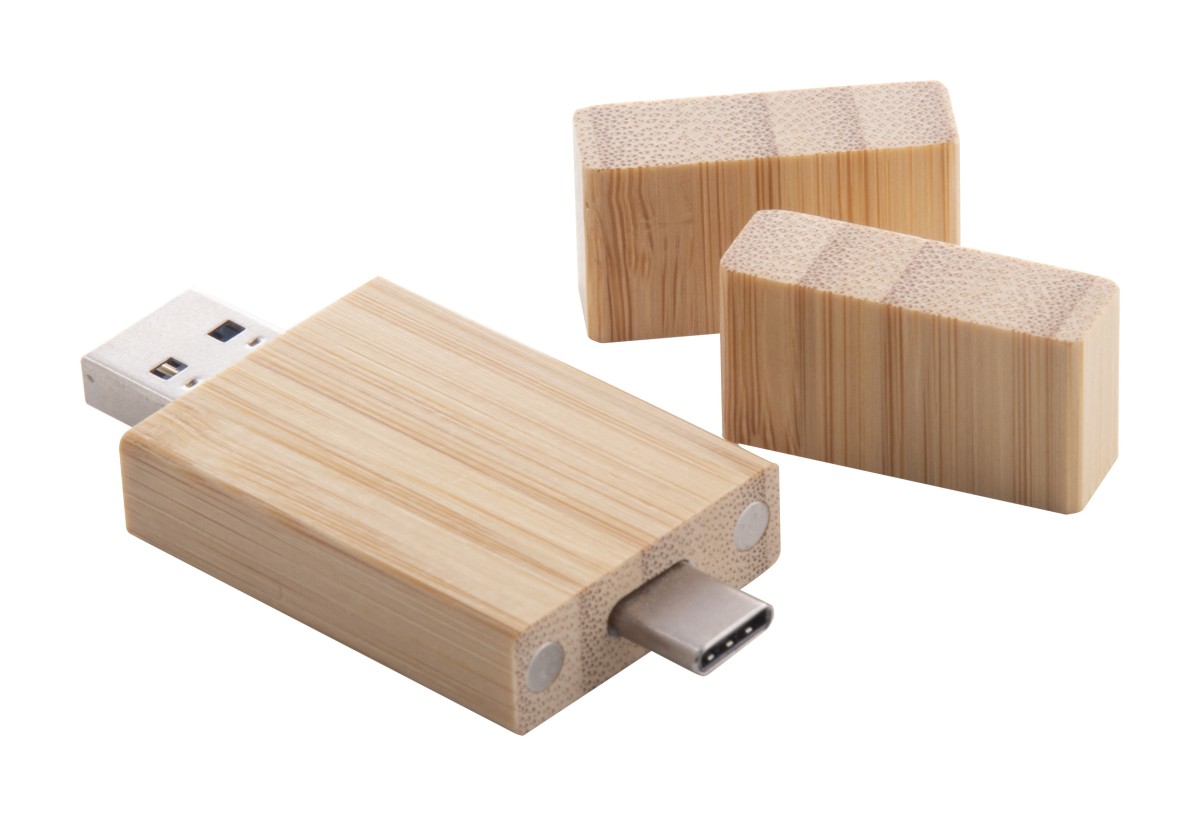 Chiavetta USB Botgus Ecologica  in Bambù Capacità 16/32 GB Personalizzata 
