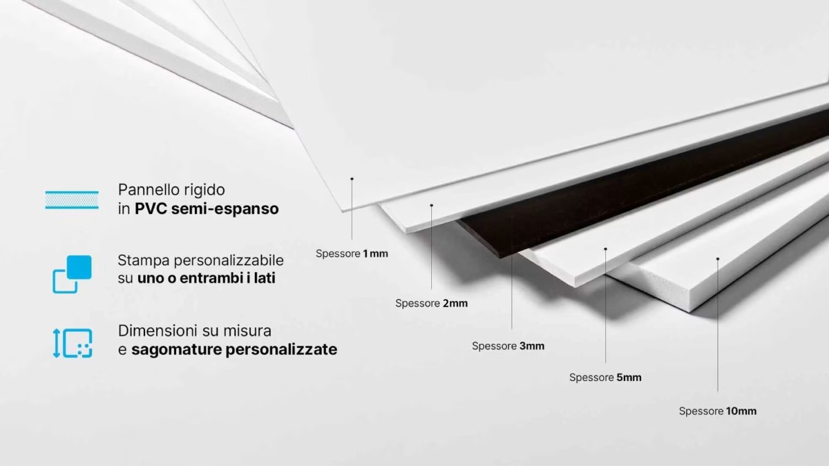 Targa Tabella Insegna Pubblicitaria su Forex PVC Espanso (Vari Spessori e Varie Misure)