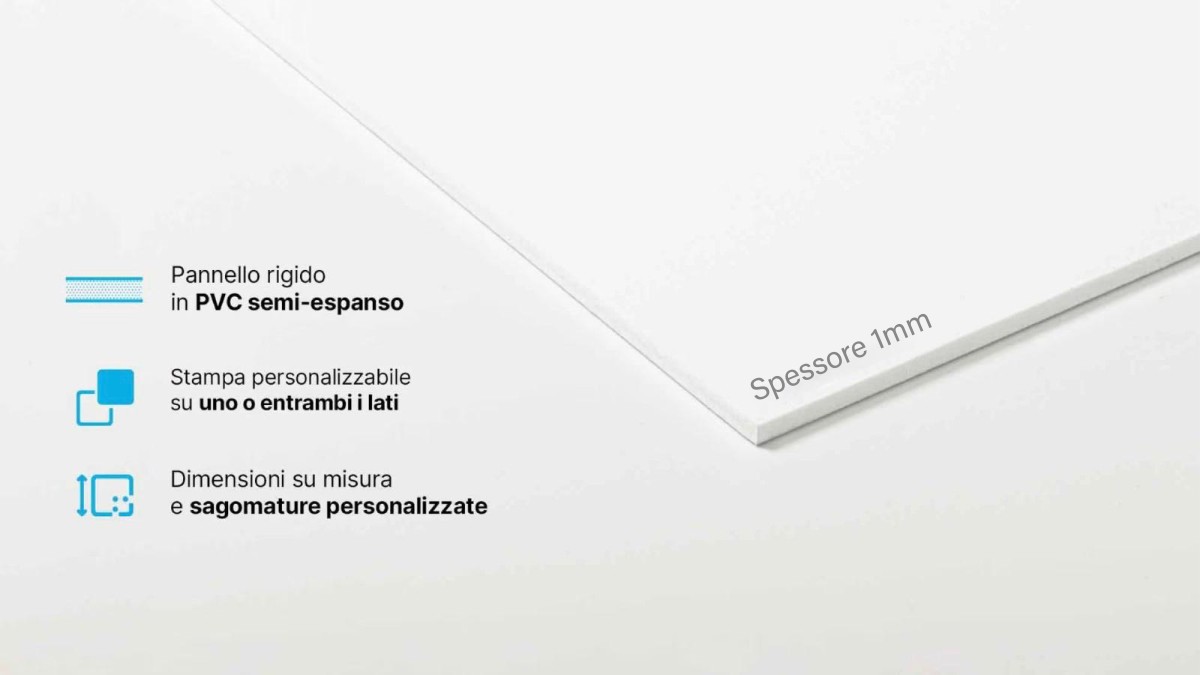 Targa Tabella Insegna Pubblicitaria su Forex PVC Espanso (Vari Spessori e Varie Misure)