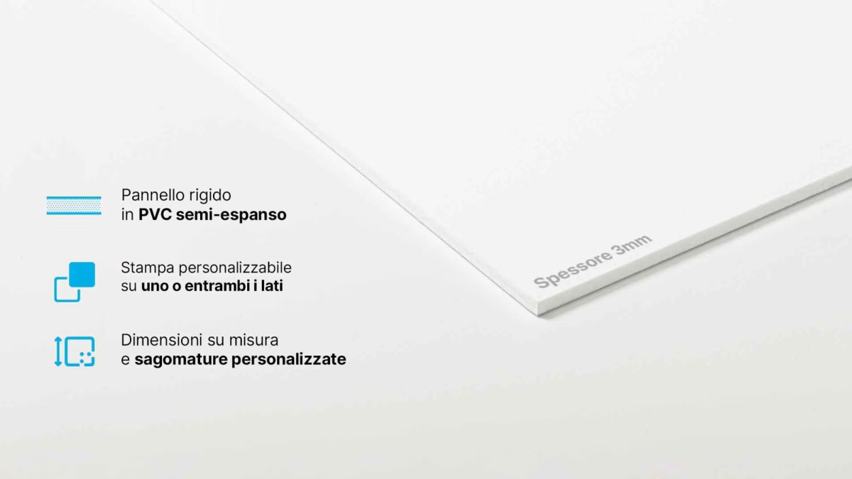 Targa Tabella Insegna Pubblicitaria su Forex PVC Espanso (Vari Spessori e Varie Misure)