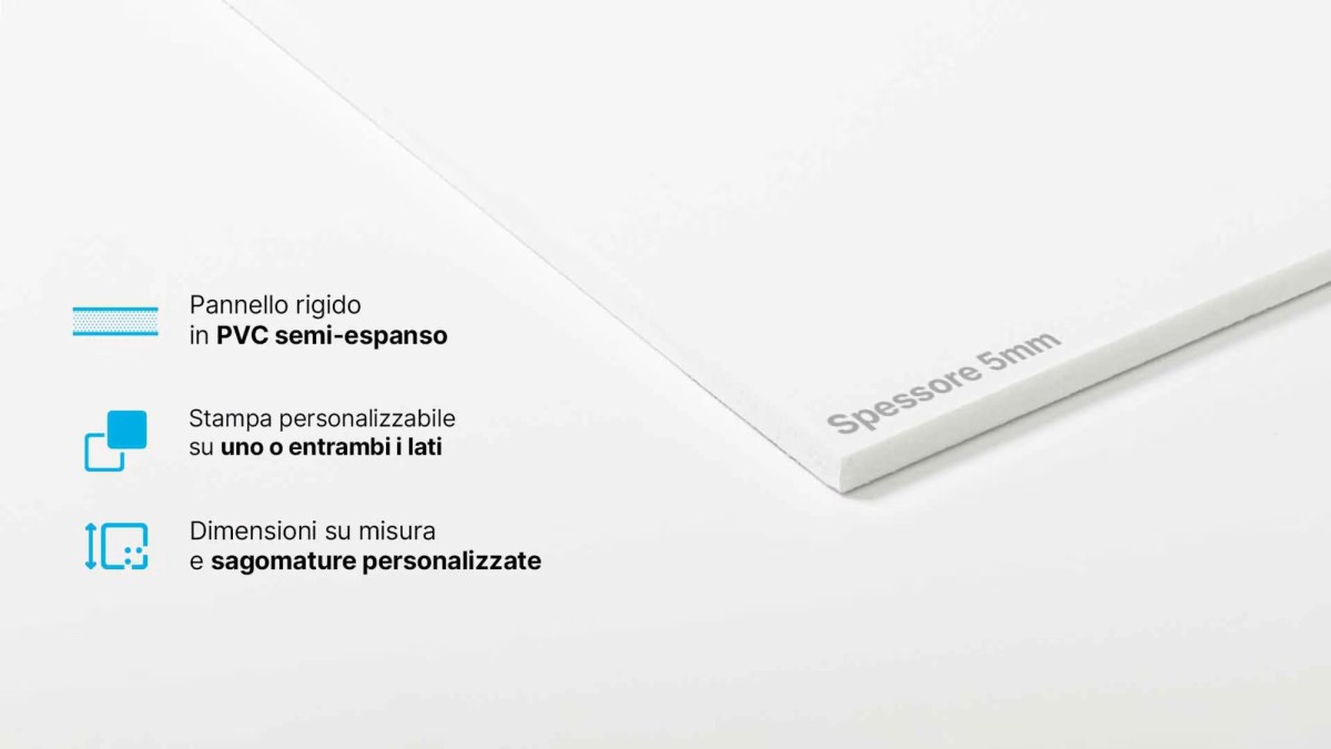 Targa Tabella Insegna Pubblicitaria su Forex PVC Espanso (Vari Spessori e Varie Misure)