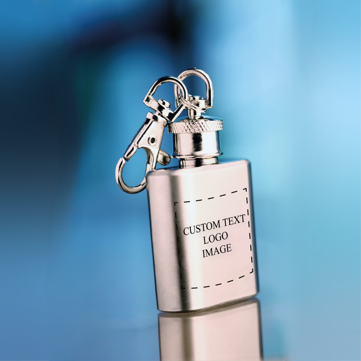 Fiaschetta Portachiavi NORGE 30ml con Moschettone Personalizzata