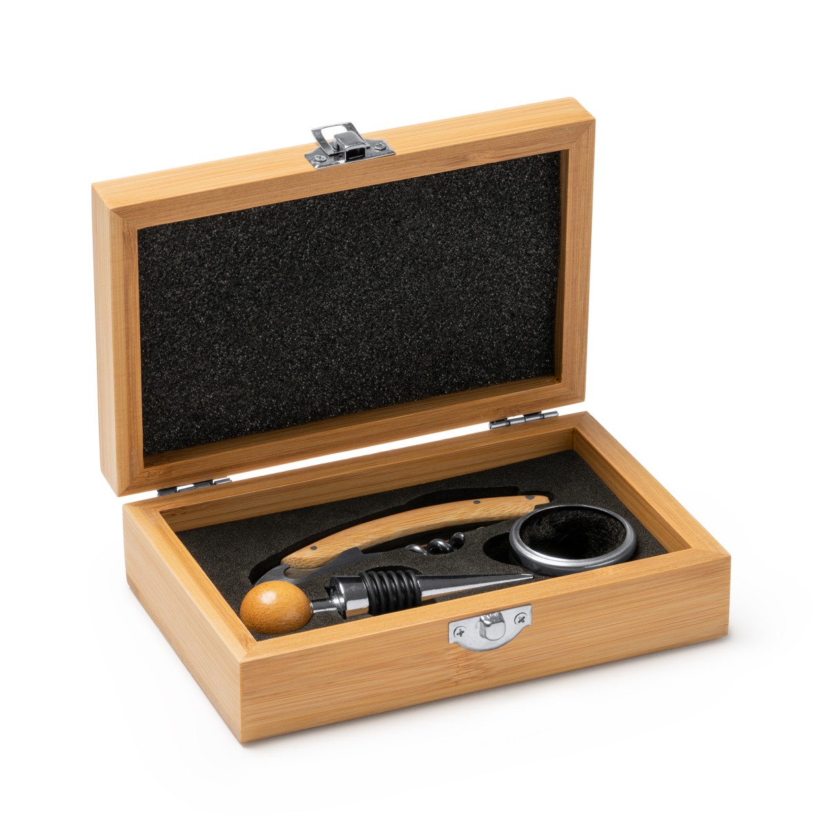 Set Vino UBALDO con Cavatappi, Tappo e Anello Salvagoccia Personalizzato