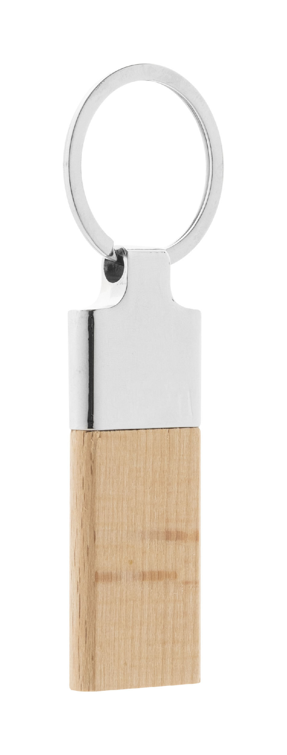 Portachiavi in Legno di Faggio LIGNUM con Anello in Metallo Personalizzato