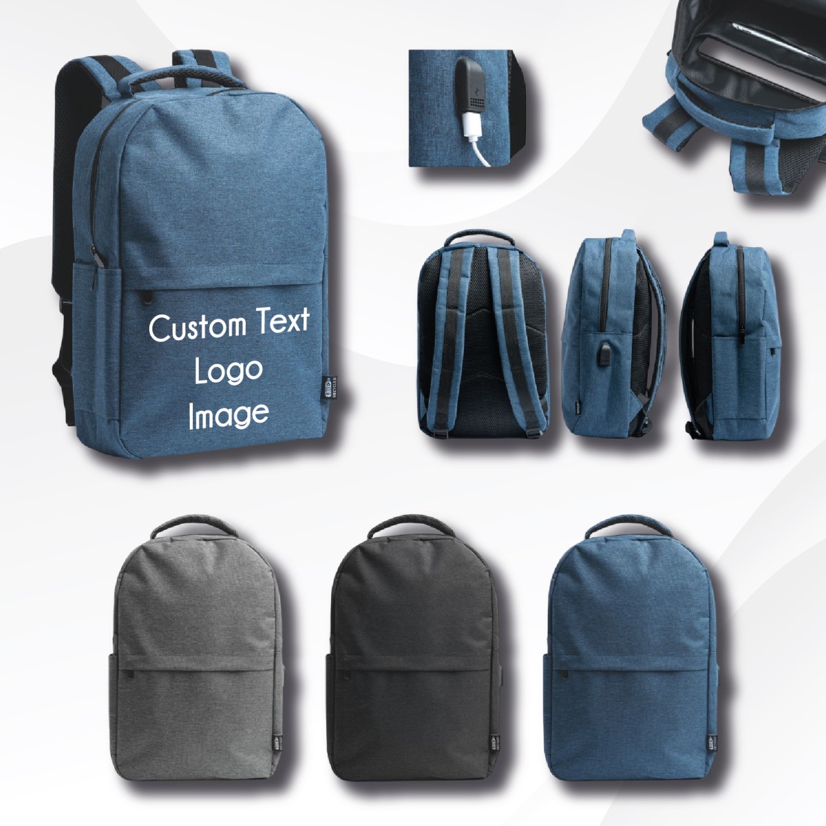 Zaino LEANDRO Porta PC 15 pollici RPET Personalizzato