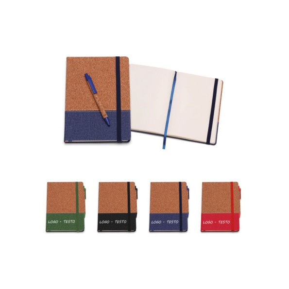 Block Notes In Sughero cm. 15x21x1,6 con Stampa Personalizzata
