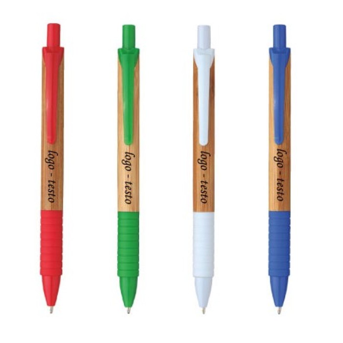 Penna Sfera a Scatto in Bamboo  Metake con Stampa Personalizzata