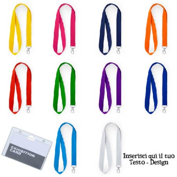 Porta Badge 13,7x11,5 Cm con  Lanyard In Poliestere Personalizzato