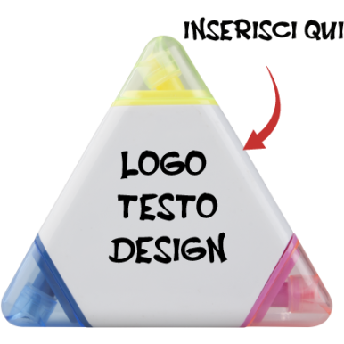 Evidenziatore a forma di triangolo 3 colori Personalizzato