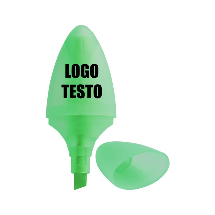 Evidenziatore in plastica traslucida di forma ovale Personalizzato