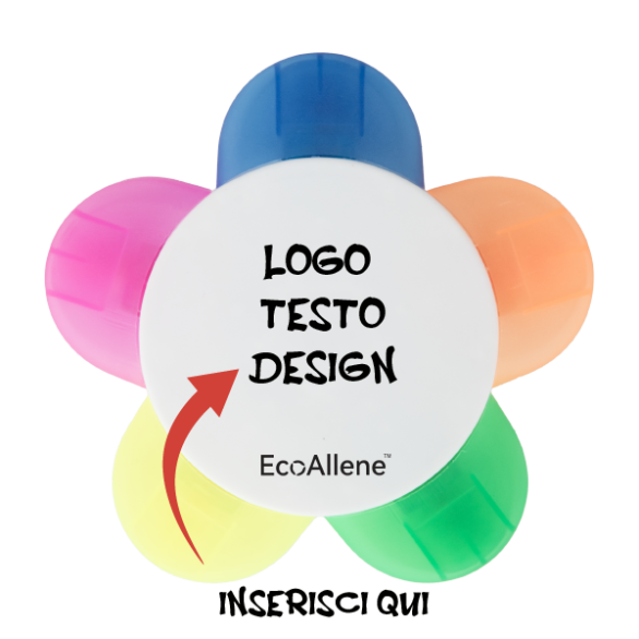 Evidenziatore a forma di fiore 5 colori Personalizzato