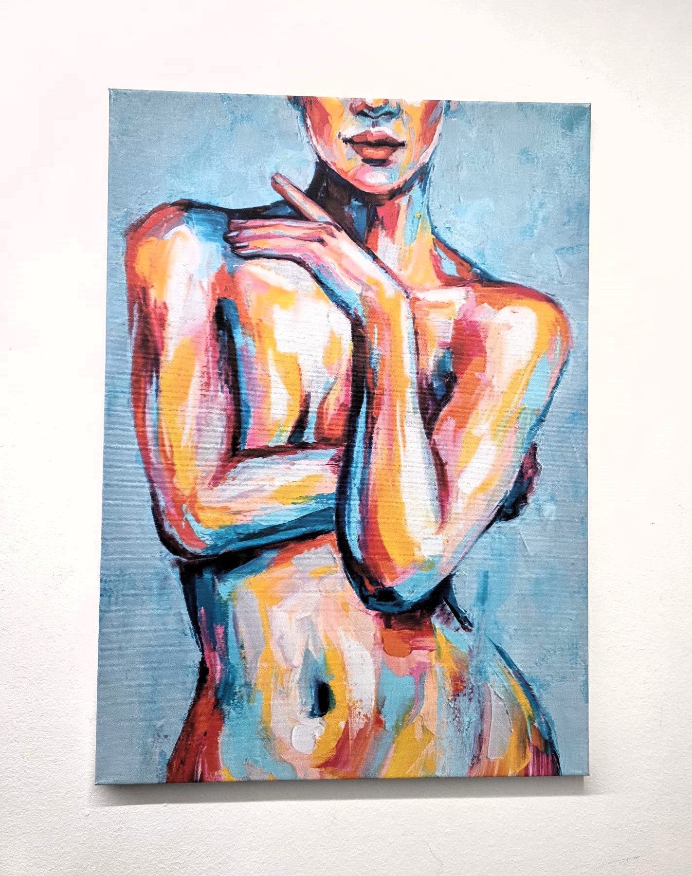 Quadro Figura Femminile Espressionista Stampa su Tela Arte Moderna 50x70 cm