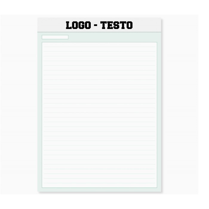 Block Notes Line Formato A4  a Righe con Testata Cartonata Personalizzata