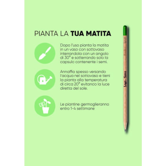 Matita piantabile in legno Basilico Personalizzata
