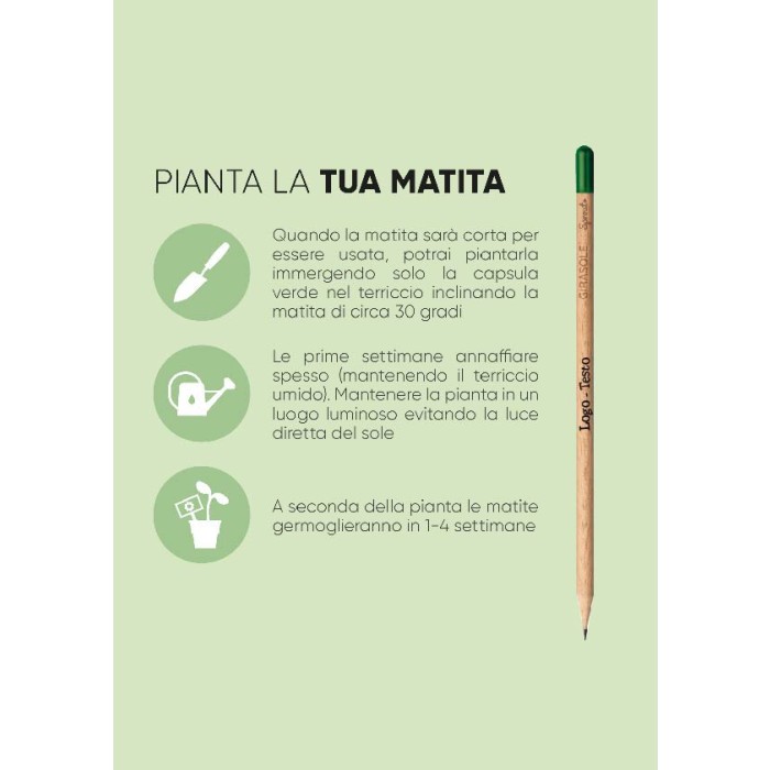 Matita piantabile in legno Girasole Personalizzata
