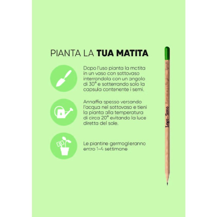 Matita piantabile in legno Pomodoro Personalizzata