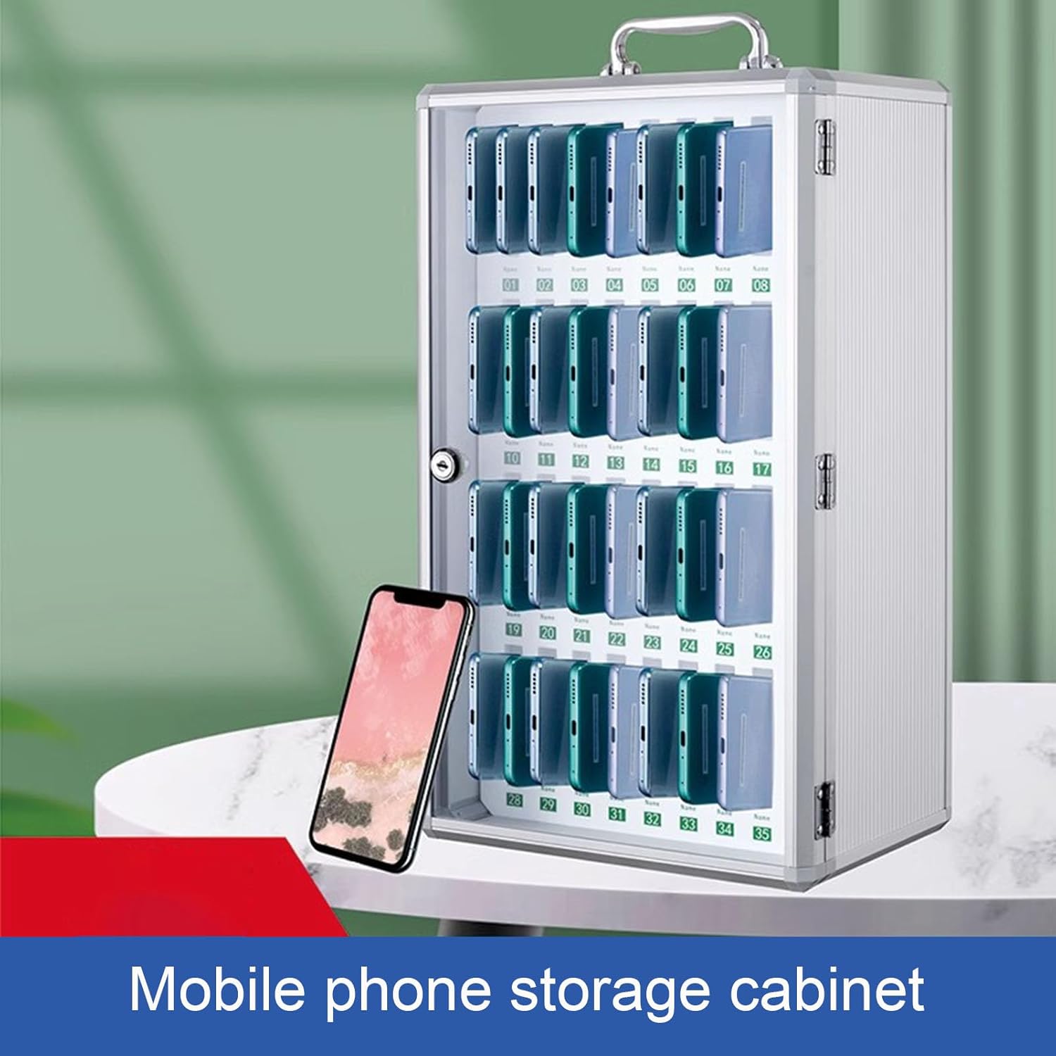 Armadietto Porta Cellullari in Alluminio con Lucchetto 24 Posti Personalizzato