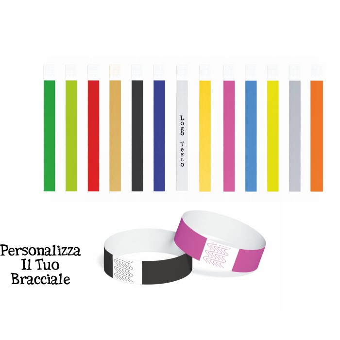 Braccialetto Party Regolabile con Adesivo con Stampa Personalizzata