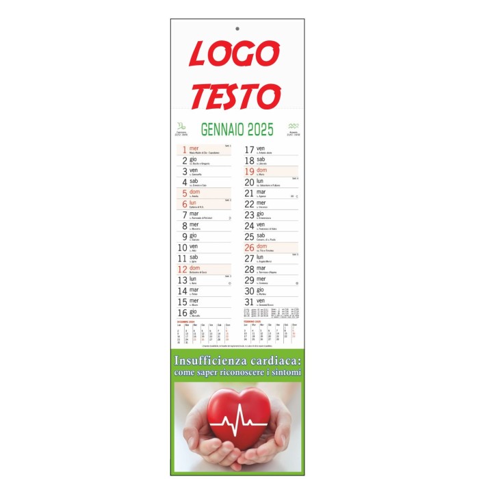 Calendario Da Parete 2025 "Consigli Del Farmacista " Con Testata Cartonata Personalizzata