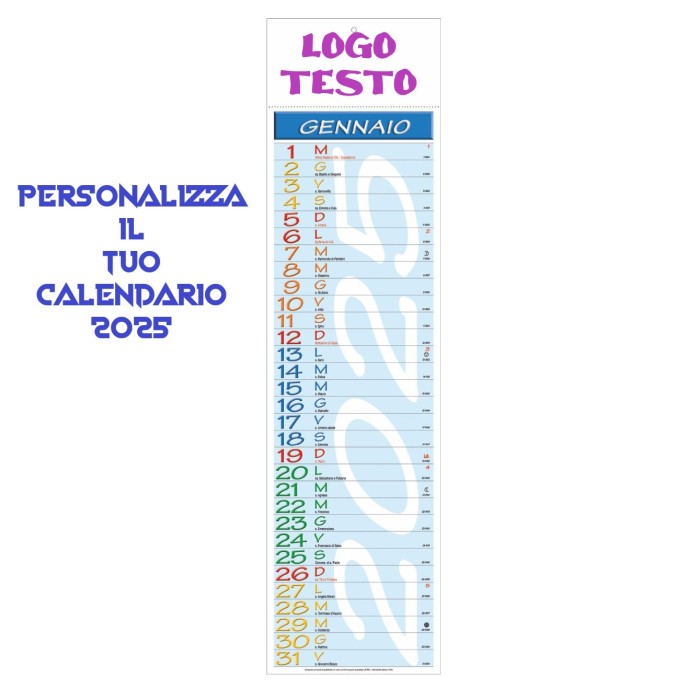 Calendario Olandese Silhouette Da Parete 2025 Con Testata Cartonata Personalizzata