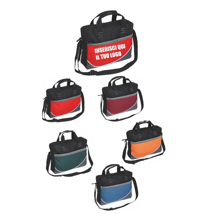Borsa Porta Documenti in Poliestere 600D cm 38x30x9 Personalizzata