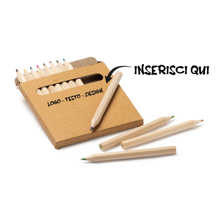 Set Pastelli 12 pz con stampa personalizzata