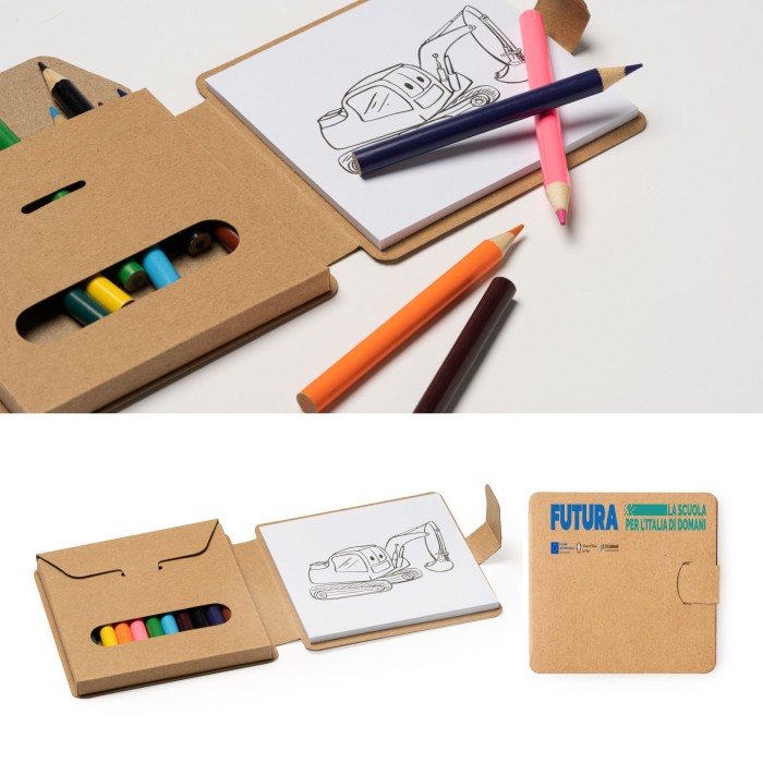 Set Colori Pastello 12pz con Stampa Personalizzata - Ideale per Scuola PON - POC - POR - PNRR