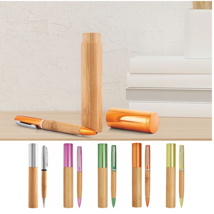 Penna Bamboo con astuccio con stampa personalizzata
