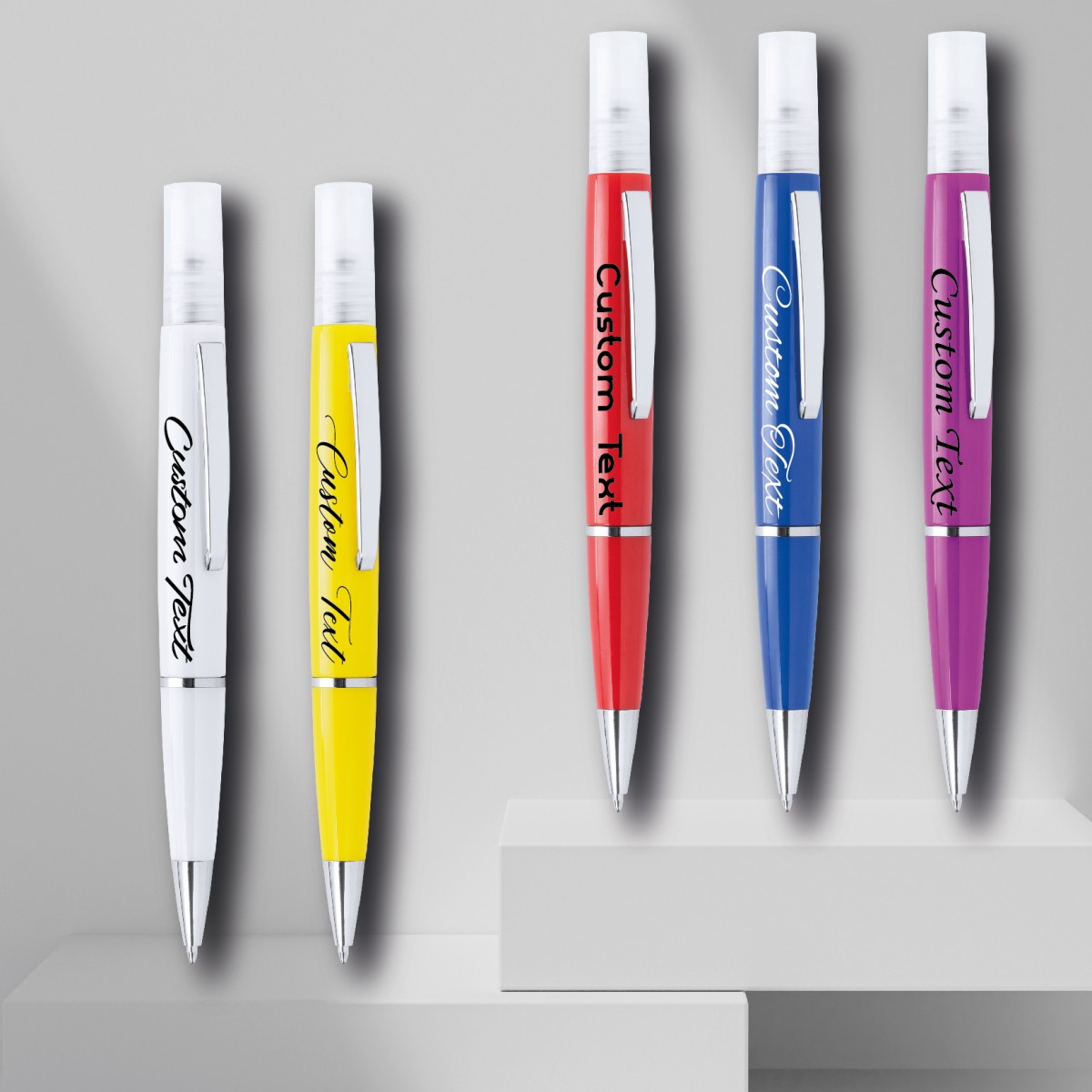 Penna a Sfera in Plastica Spren con Spray sulla Parte Superiore Personalizzata