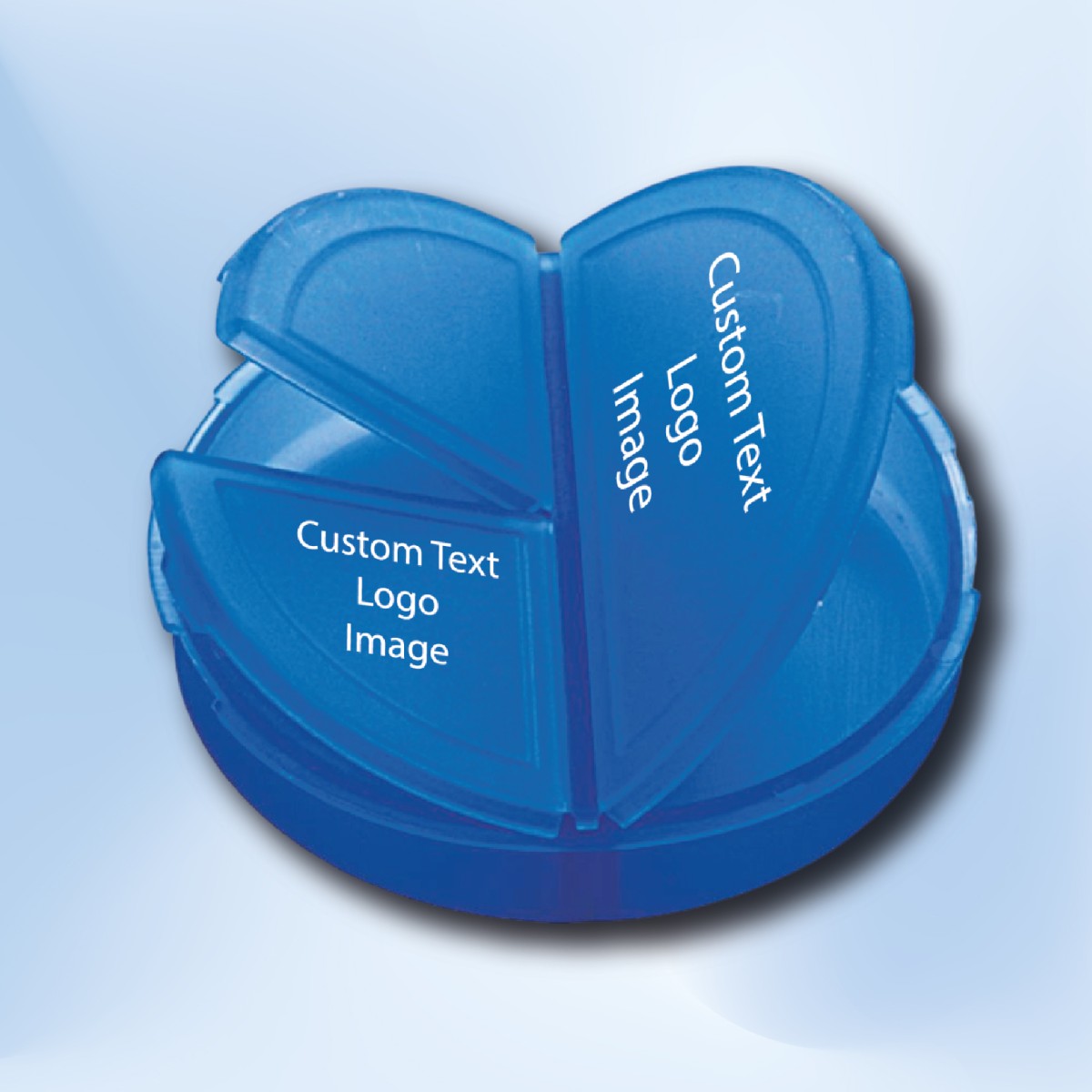 Portapillole CLOSE in Plastica Tondo a 3 Scomparti  Personalizzato