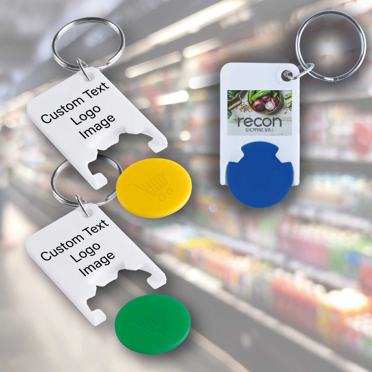 Portachiavi con Gettone TROLEX in Plastica Personalizzato