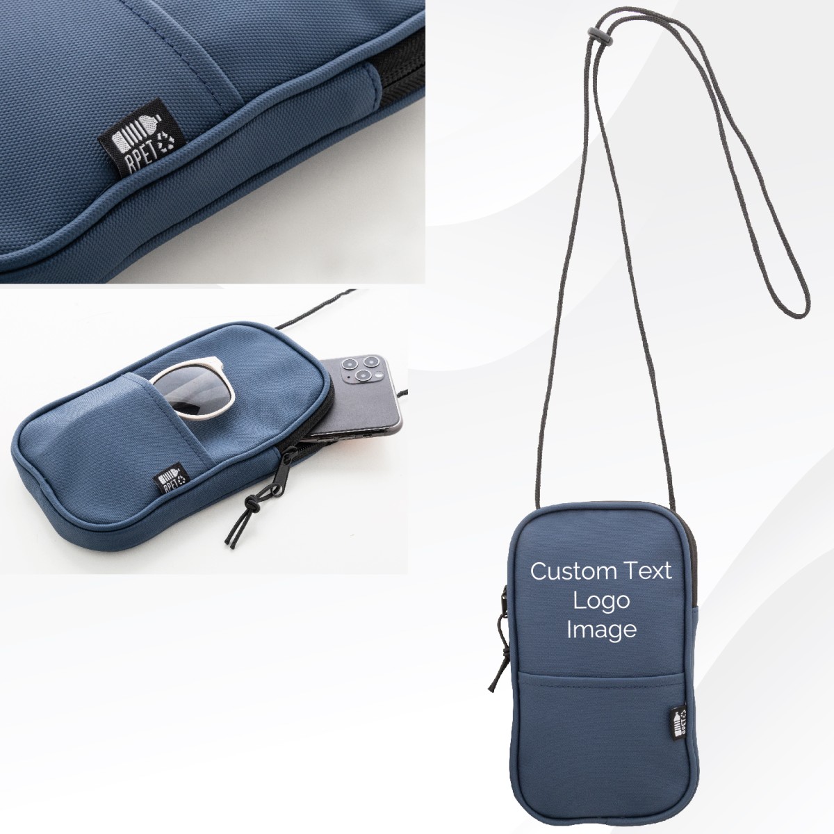Borsa Portacellulare con Tracolla FESTIFON in RPET Personalizzata