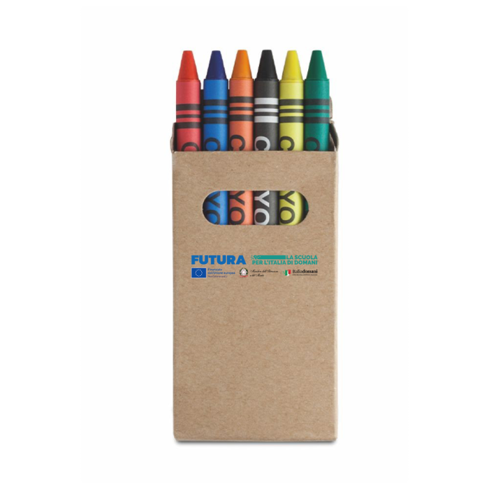 Set Pastelli Cera con Astuccio Personalizzato - Ideale per Scuola PON - POC - POR - PNRR
