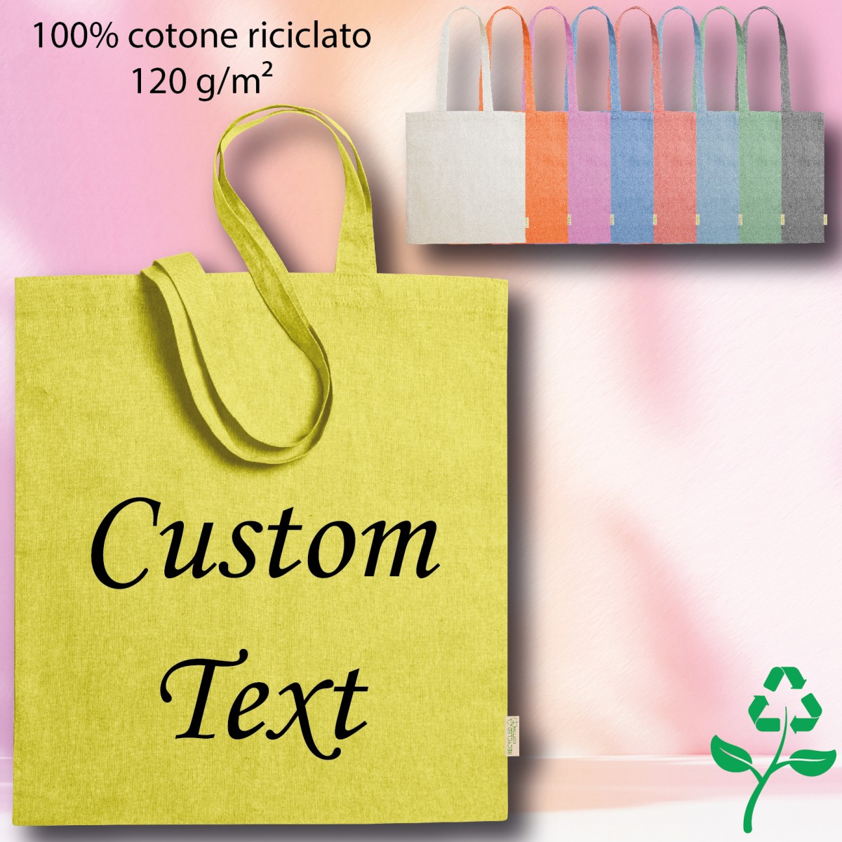 Shopper Congish in 100% Cotone  Riciclato Ecologica 120 g/m² Personalizzata