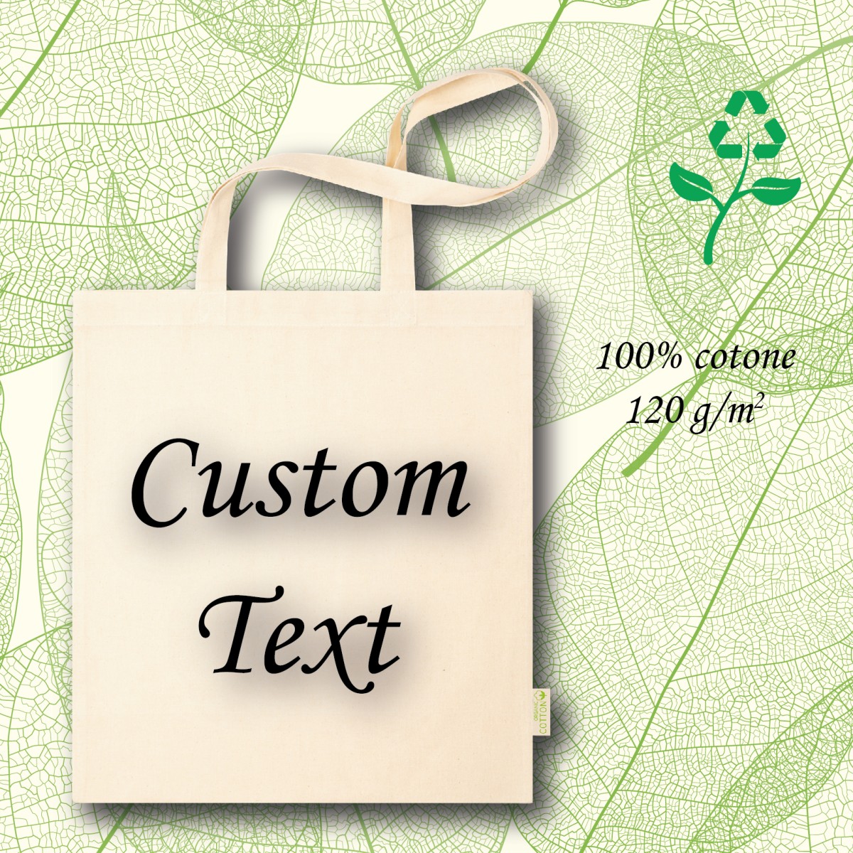 Shopper Togox 120 in 100% Cotone Ecologico 120 g/m² Personalizzata
