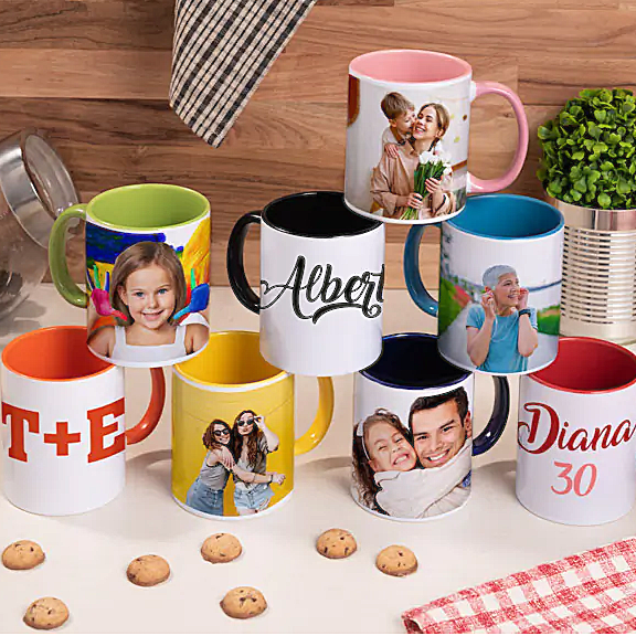 Tazza in Ceramica con Interno Colorato 320ml Personalizzata