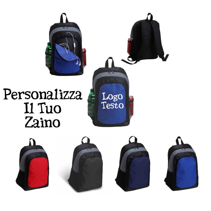 Zaino in Poliestere 600D e Jacquard  cm 30,5 x 15,5 x 43,5 Personalizzato