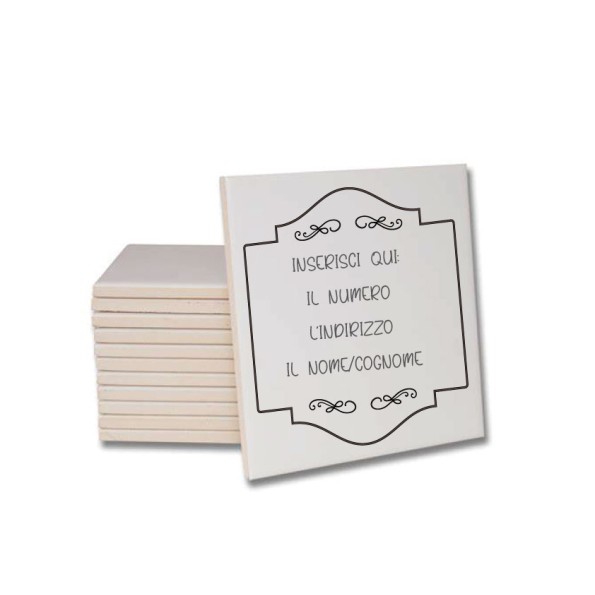 Mattonella Piastrella in Ceramica con Stampa Personalizzata Numero Civico