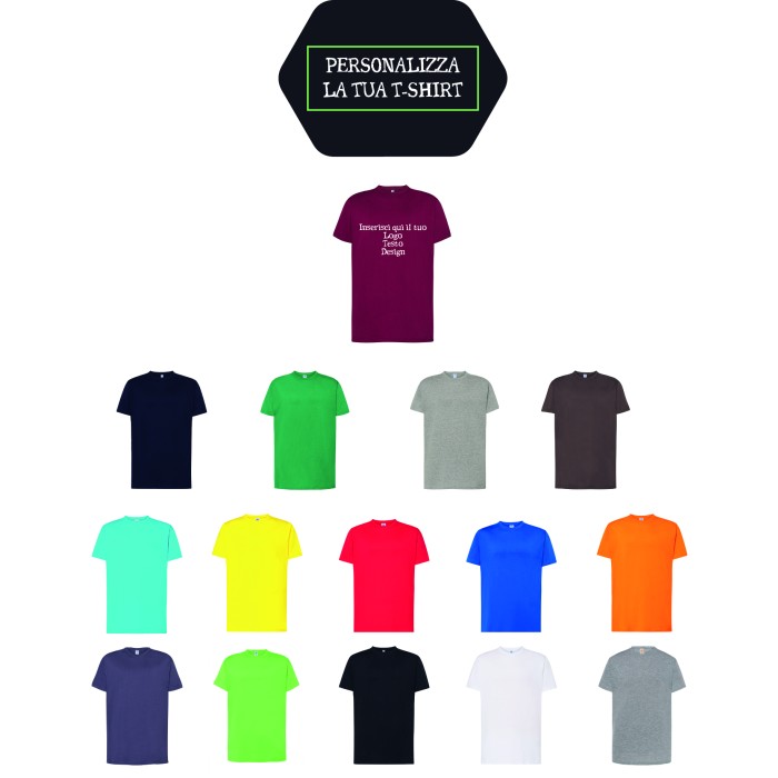 T-shirt basic a maniche corte con scollo tondo e 100% cotone Personalizzata Monocolore